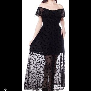 SOURPUSS LUNA BATS FIESTA MAXI DRESS BLACK L